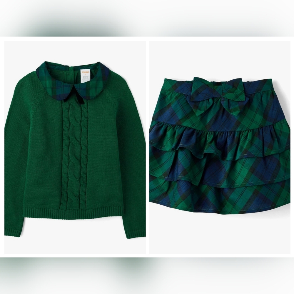 🌲  Gymboree Skirt Set In Noble Forest Plaid
